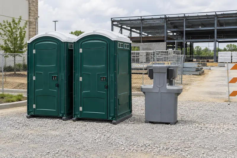 Portable toilets in a construction setting
