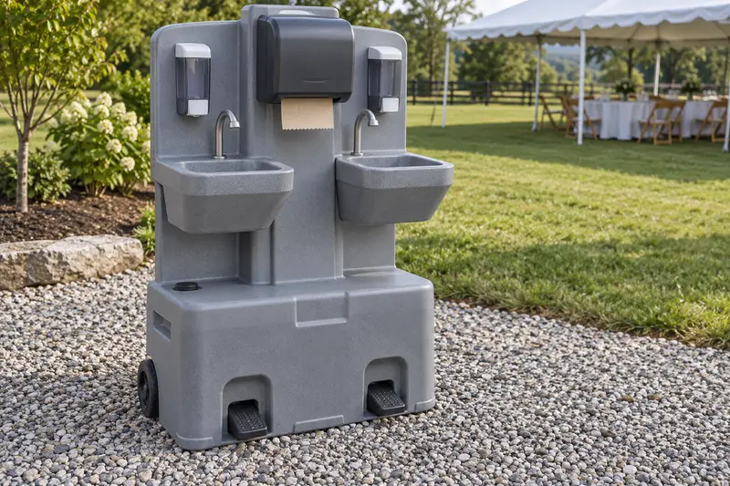 Handwashing station with several basins