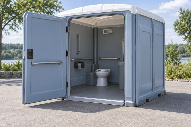 Accessible toilet with a wide doorway